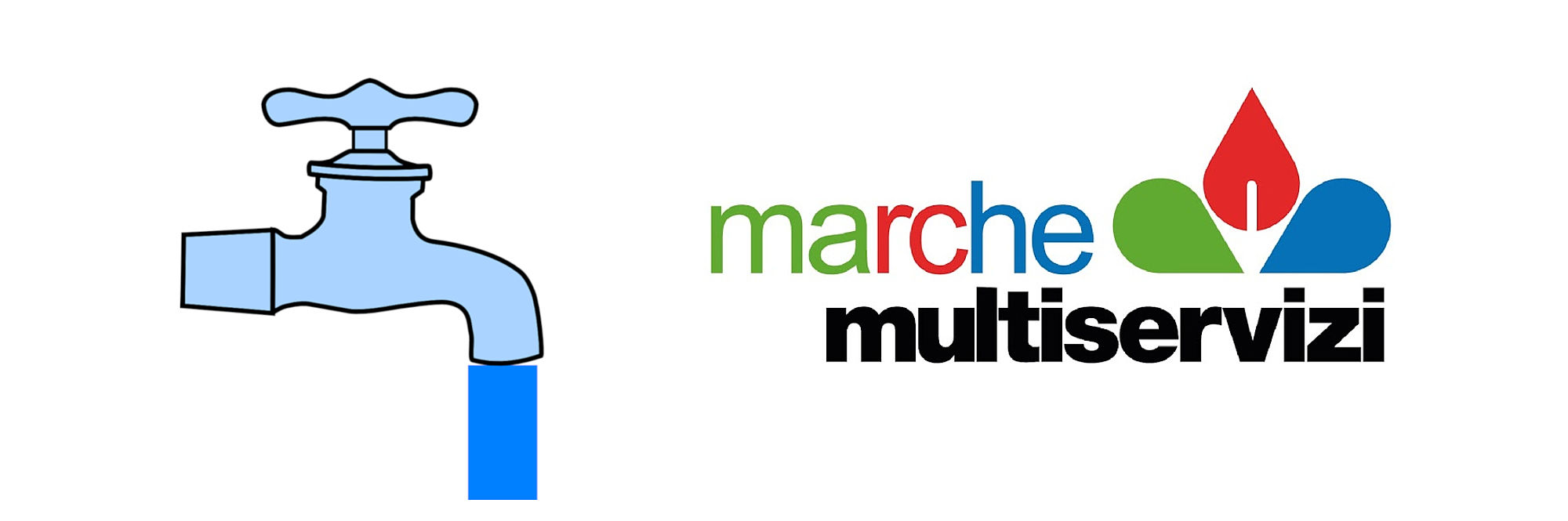 Immagine con logo MArche Multiservizi e rubinetto acqua
